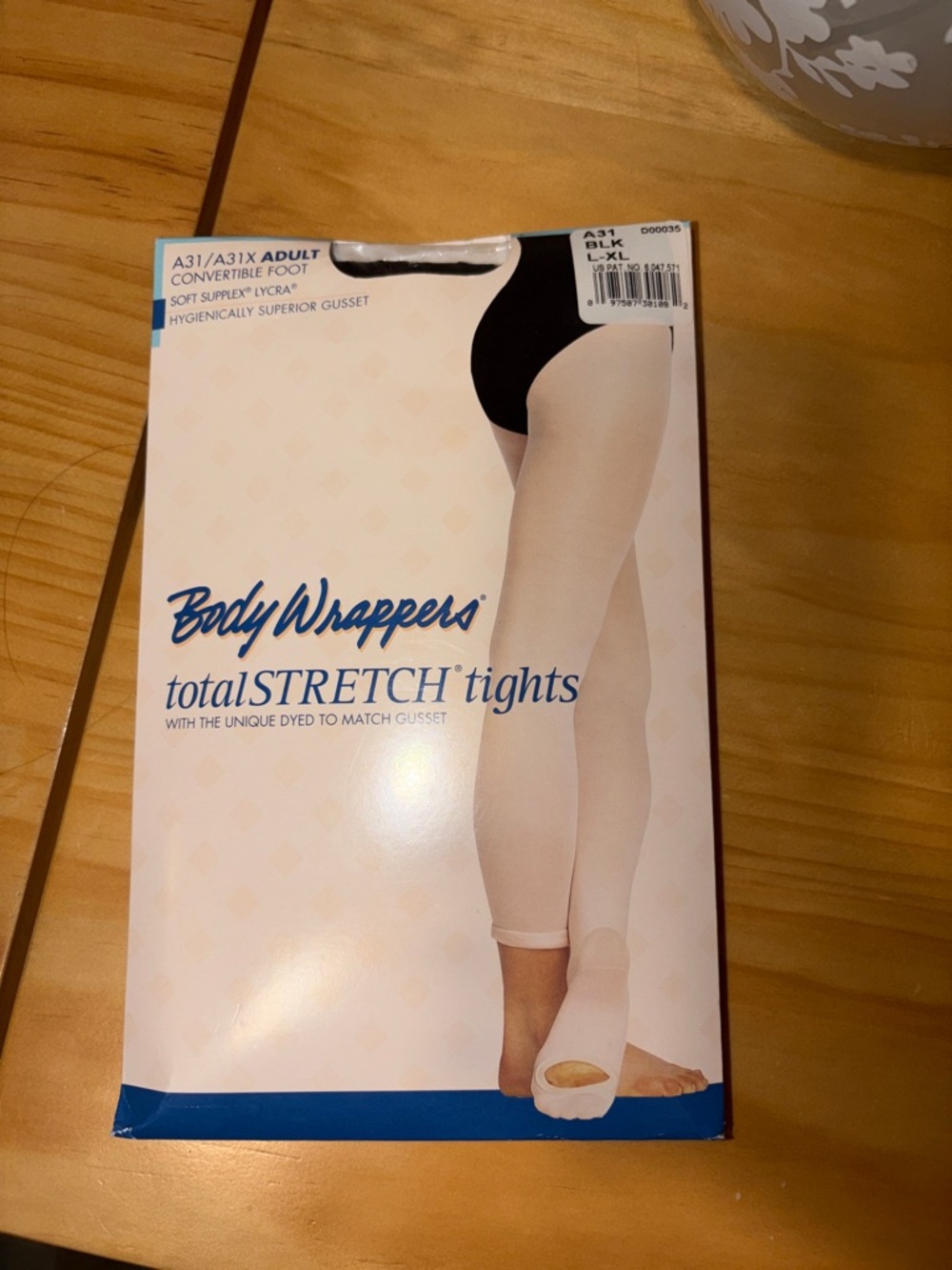 NIB! Body Wrappers totalSTRETCH Convertible Foot Tights - Cream
